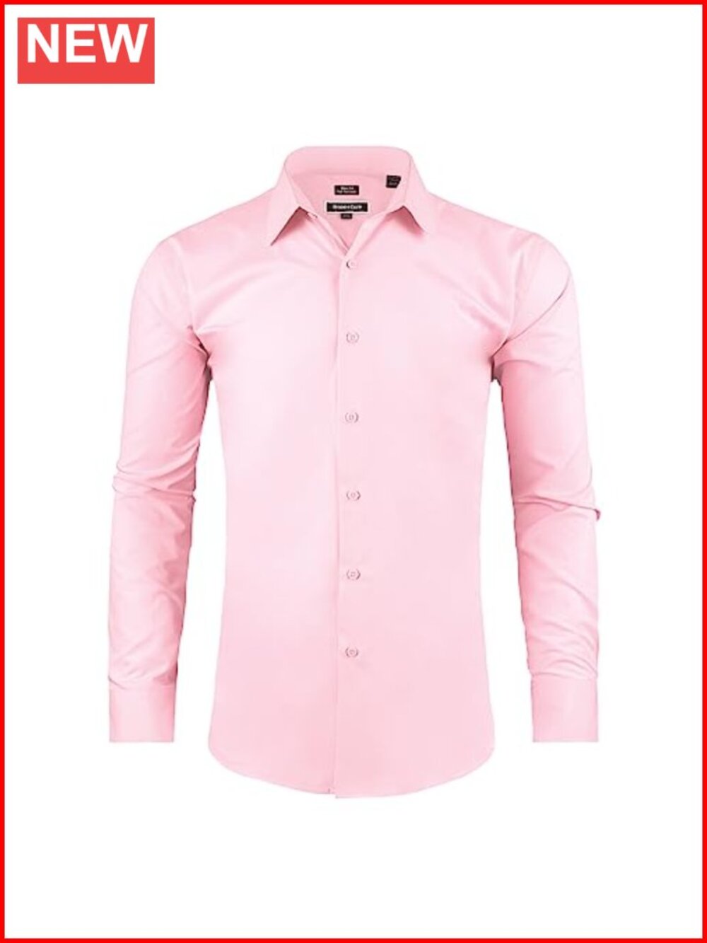 Men's Slim Fit Stretch Wrinkle-Resistant Long Sleeve Button Down Dress Shirt